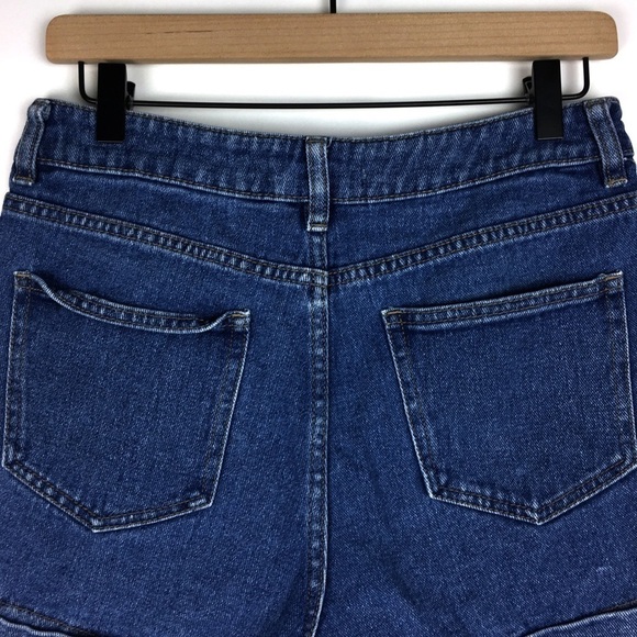 PACSUN Mom Short High Rise Waist Jean Denim Double Yoke Western Flair Size 28 - Picture 4 of 11